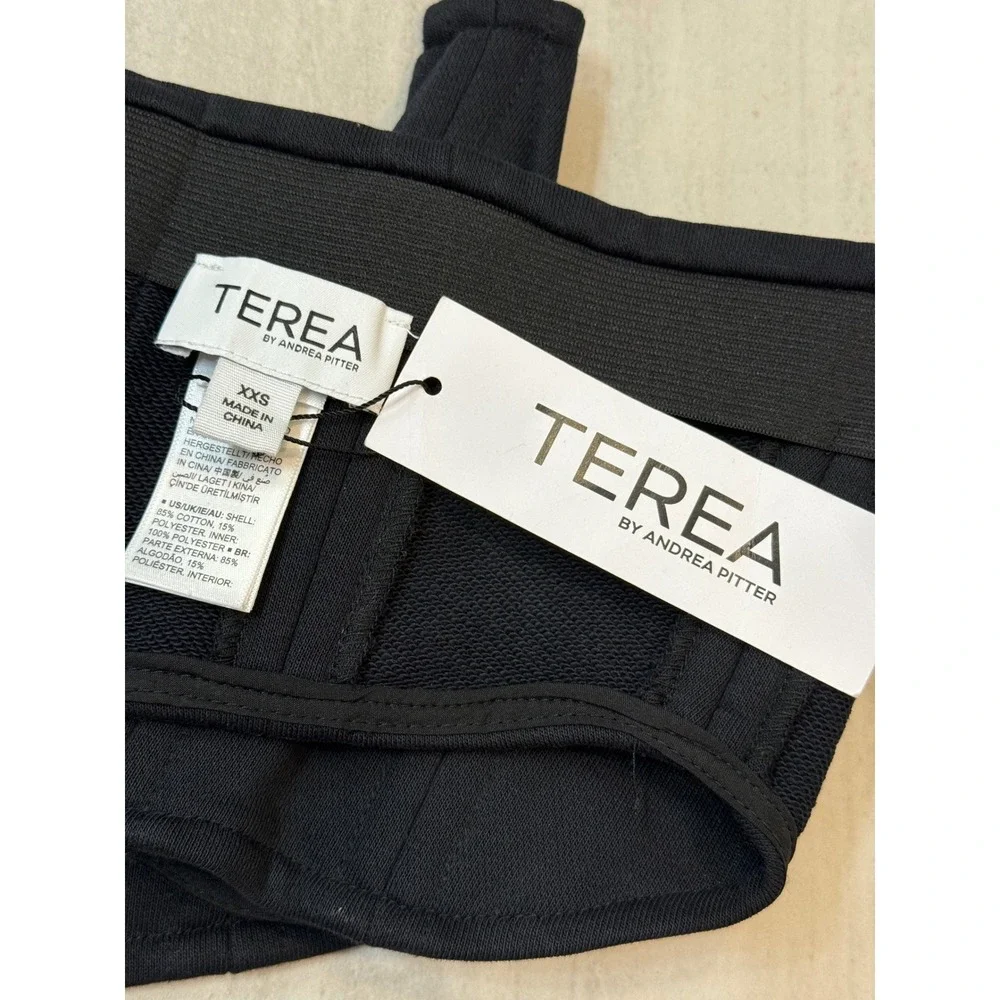 Terea Andrea Pitter Corset Belt Women XXS Black NWT Hook Eye Boned TR-109